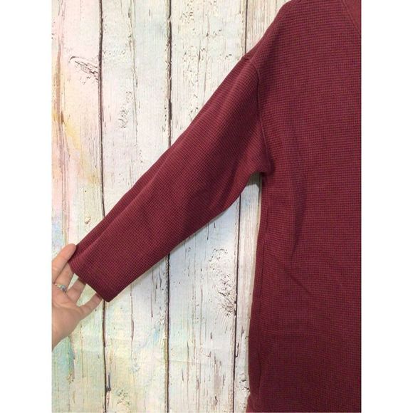 NEW Lands End Thermal Waffle Pattern Shirt Size Small Burgundy 💕 - Picture 9 of 12